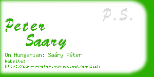 peter saary business card